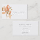 Chic Terra Cotta Waterverf Floral Visitekaartje (Voorkant / Achterkant)