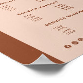 Chic Terracotta Aardse Tone Retro Boog Prijslijst Poster (Hoek)