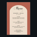 Chic Terracotta Arch Lijst Script Wedding Menu<br><div class="desc">Het moderne en elegante ontwerp gedrukte Chic Terracotta Arch Lijst Dinner Menu van de Bouw van het Bouw van het Band van het dat met jouw tekst kan worden aangepast. Klik op de knop "Aanpassen" en gebruik onze ontwerptool om deze sjabloon te wijzigen. Bekijk de grafische kunstontwerpopslag voor andere producten...</div>