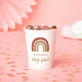 Chic Terracotta Boho Rainbow Baby shower Papieren Bekers