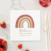 Chic Terracotta Boho Rainbow Baby shower Servet (Insitu)