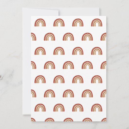 Chic Terracotta Boho Rainbow Clouds Birthday Kaart (Achterkant)