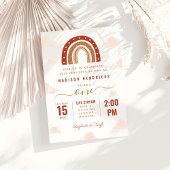 Chic Terracotta Boho Rainbow Clouds Birthday Kaart