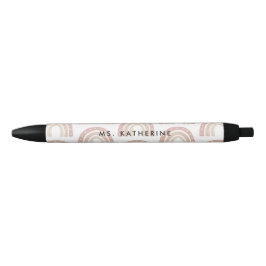 Chic Terracotta Boho Rainbow Dank je cadeautje Zwarte Inkt Pen
