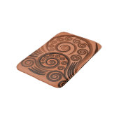 Chic Terracotta Fern Frond Swirl Bath Mat (Gekanteld)