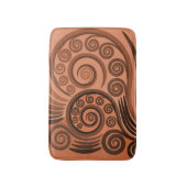 Chic Terracotta Fern Frond Swirl Bath Mat (Voorkant Verticaal)