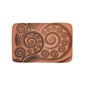 Chic Terracotta Fern Frond Swirl Bath Mat (Voorkant)