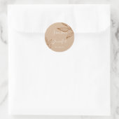 Chic Terracotta met bladeren Wedding Sticker (Tas)
