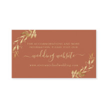 Chic Terracotta Rust Gold Foliage Wedding Website