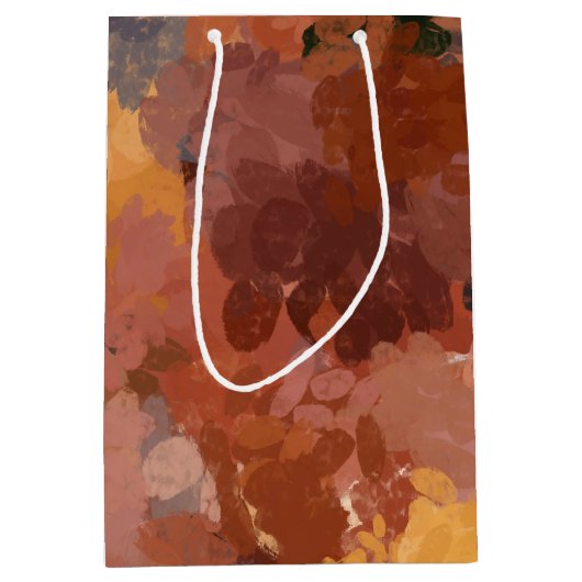 Chic Terracotta Rust Trendy Bruin Abstract Medium Cadeauzakje (Voorkant)