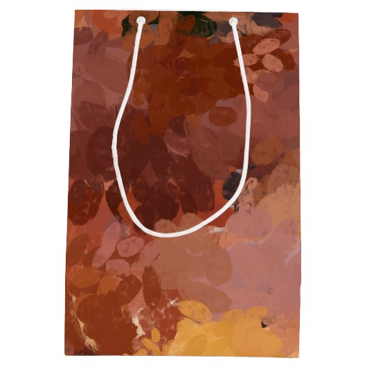 Chic Terracotta Rust Trendy Bruin Abstract Medium Cadeauzakje (Achterkant)