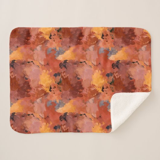 Chic Terracotta Rust Trendy Bruin Abstract Sherpa Deken (Voorkant (horizontaal))
