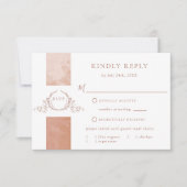Chic Terracotta Waterverf Wedding Monogram RSVP (Voorkant)