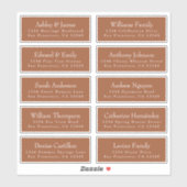 Chic TerraCotta Wedding Guest Adresetiketten Sticker (Vel)