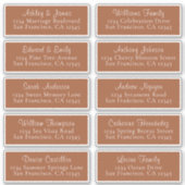 Chic TerraCotta Wedding Guest Adresetiketten Sticker (Voorkant)