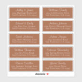 Chic TerraCotta Wedding Guest Adresetiketten Sticker (Vel)
