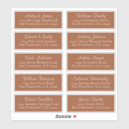 Chic TerraCotta Wedding Guest Adresetiketten Sticker