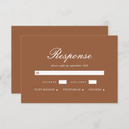 Chic Terracotta Wedding RSVP-kaart RSVP Kaartje