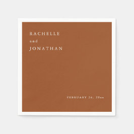 Chic Terracotta Witte Eenvoudige Trouwservetten Servet