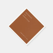 Chic Terracotta Witte Eenvoudige Trouwservetten Servet (Hoek)