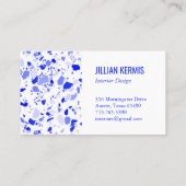Chic terrazzo elegant Blauw Wit Custom Visitekaartje (Achterkant)