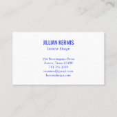 Chic terrazzo elegant Blauw Wit Handgemaakt CUSTOM Visitekaartje (Achterkant)