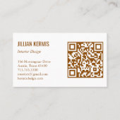 Chic terrazzo elegant Bruin Terracotta CUSTOM QR Visitekaartje (Achterkant)