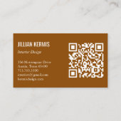 Chic terrazzo elegant Bruin Terracotta CUSTOM QR Visitekaartje (Achterkant)