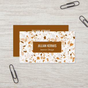 Chic terrazzo elegant Bruin Terracotta CUSTOM Visitekaartje