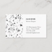 Chic terrazzo elegant grayscale black grijs wit visitekaartje (Achterkant)