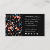 Chic Terrazzo Elegant Handmade Bold Social Icons Visitekaartje (Achterkant)