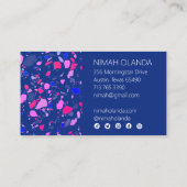 Chic Terrazzo Elegant Handmade Bold Social Icons Visitekaartje (Achterkant)