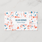 Chic terrazzo elegant roze blauw CUSTOM Visitekaartje (Voorkant)