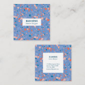 Chic terrazzo elegant roze periwinkle vierkante visitekaartje (Voorkant / Achterkant)