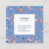 Chic terrazzo elegant roze periwinkle vierkante visitekaartje (Achterkant)