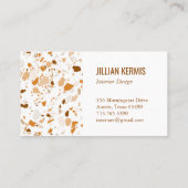 Chic terrazzo elegant Terracotta Bruin Custom Visitekaartje (Achterkant)