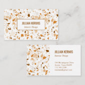 Chic terrazzo elegant Terracotta Bruin Custom Visitekaartje (Voorkant / Achterkant)
