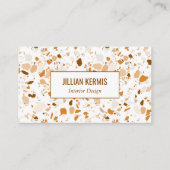 Chic terrazzo elegant Terracotta Bruin Custom Visitekaartje (Voorkant)