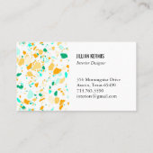 Chic terrazzo elegant visitekaartje aqua & gold (Achterkant)