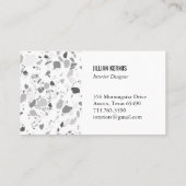 Chic terrazzo elegant visitekaartje grayscale (Achterkant)
