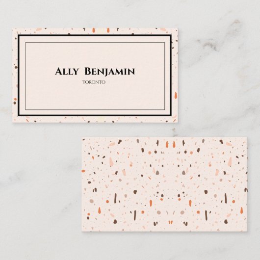 Chic terrazzo patroon visitekaartje (Voorkant / Achterkant)