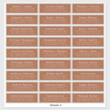 Chic TerrraCotta Wedding Guest Adresetiketten