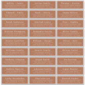 Chic TerrraCotta Wedding Guest Adresetiketten Sticker (Voorkant)