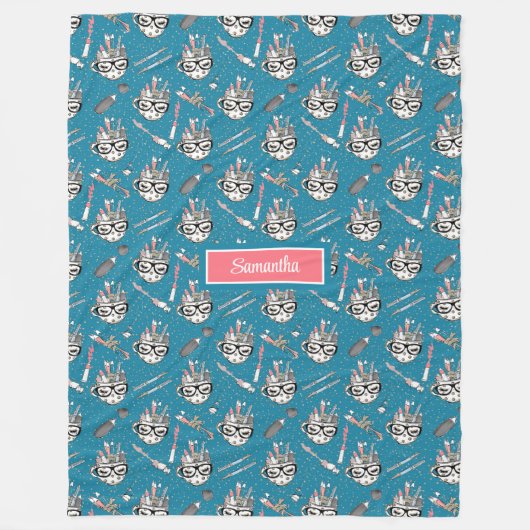 Chic terug naar school cadeau deken met aangepaste (Voorkant)