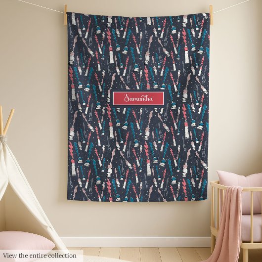 Chic terug naar school deken met aangepaste naam