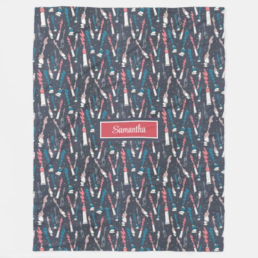 Chic terug naar school deken met aangepaste naam (Voorkant)
