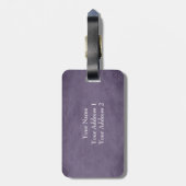Chic Textured Paars Bagagelabel (Achterkant verticaal)