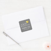 Chic Thank-You Bruiloft liefde hart op grijs Vierkante Sticker (Envelop)