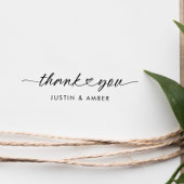 Chic Thank You Custom Names Script Heart Rubberstempel