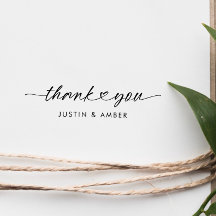 Chic Thank You Custom Names Script Heart